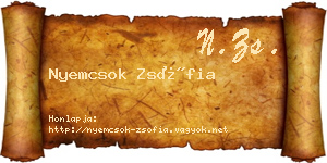 Nyemcsok Zsófia névjegykártya